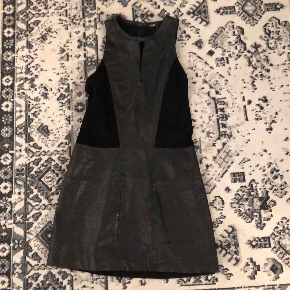 Maje leather and suede dress